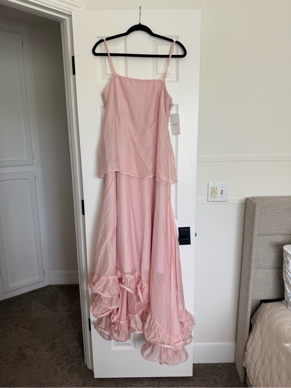Pink Ruffle Hem Maxi Dress 🩰